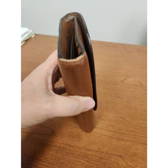 Coach BROWN Camel color Authentic Coach wallet F52715 AND CHECKBOOK COVER - Picture 4 of 16